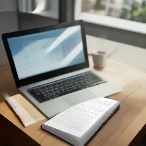 Raccoglitore di procedure di sicurezza ordinate accanto a un computer portatile con schema di rete